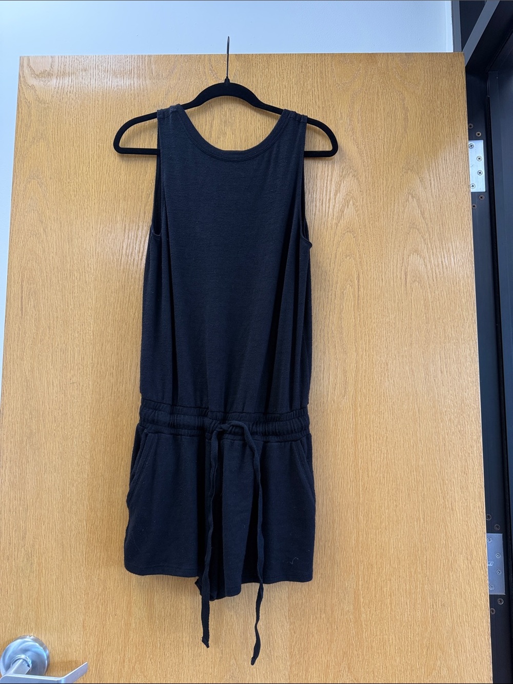 aritzia Black Sleeveless Drawstring Romper